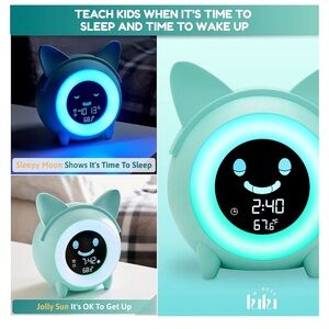 Kids Sleep Trainer Clock - Mint Green